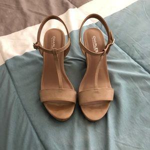Charles David nude wedges size 9